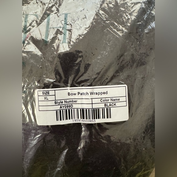 Hyacinth House bow patches faux wrap black dress size XL - Picture 8 of 10